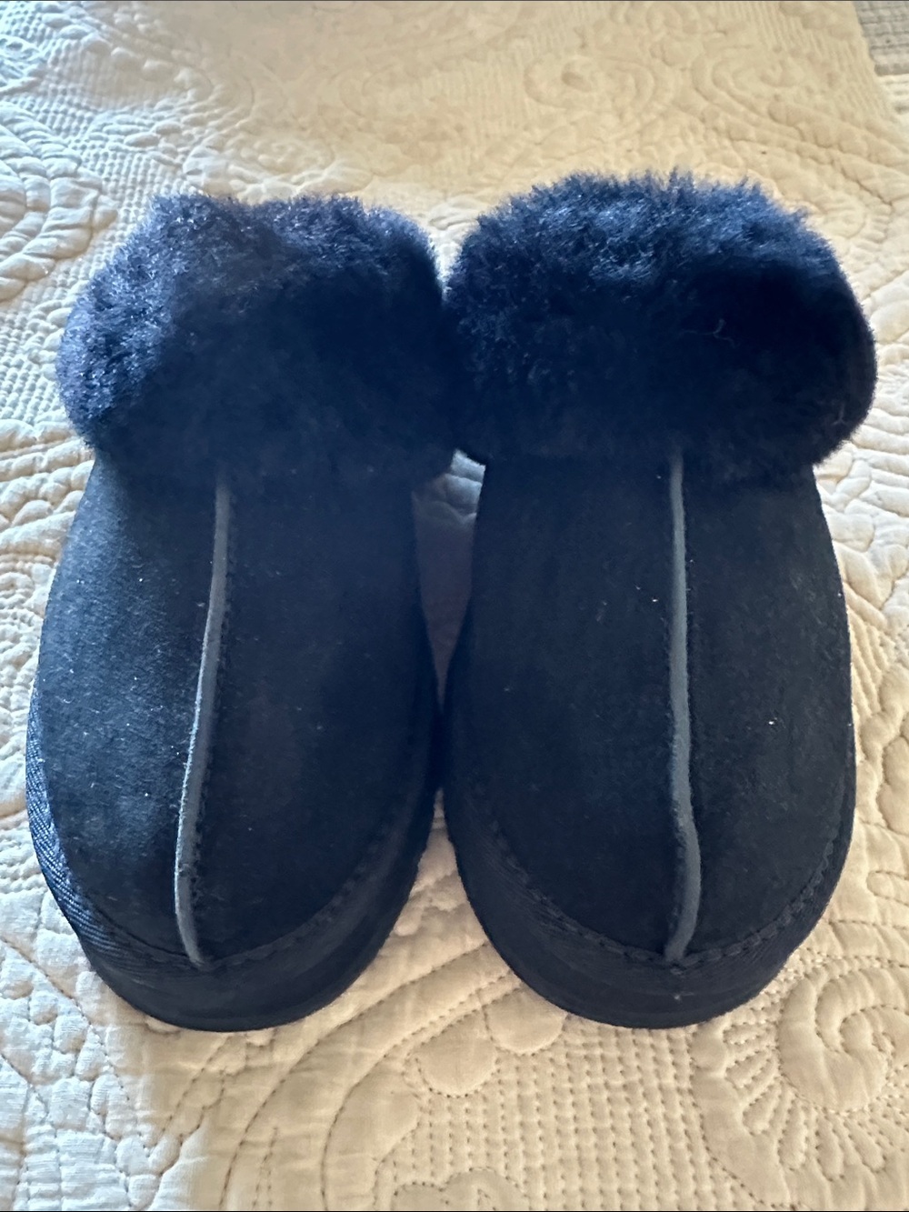 UGG Black Shearling Clog Slippers
